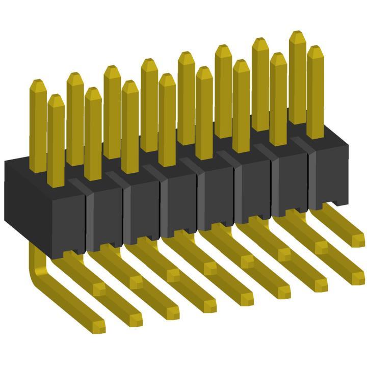 2199R05-XXXG ,           , or 1,27x1,27 single-row pins are cut into any number of pins, 2x50 