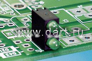 LED-306 Угловые держатели двух круглых 3мм светодиодов на плату