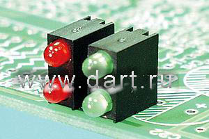 LED-306(B) Угловые держатели двух круглых 3мм светодиодов на плату