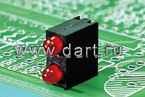 LED-307A Угловые держатели двух круглых 3мм светодиодов на плату