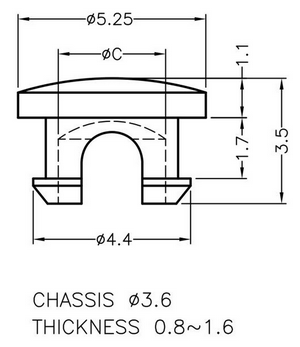 держатель 3-мм светодиода в панель