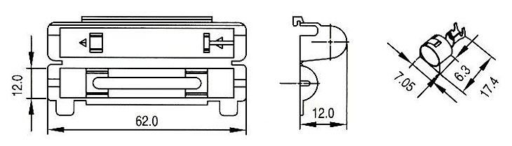 CQ-209F3,     D6,3x32  6,3x30 (1/4x1-1/4)