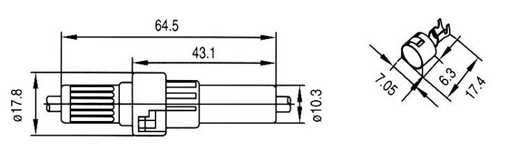 CQ-209V, Держатели предохранителей на провод D6,3x32мм и 6,3x30мм (1/4x1-1/4)