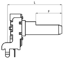 Без втулки, Горизонтальный тип, R1116N-_D1-, Потенциометры роторного типа 11 мм