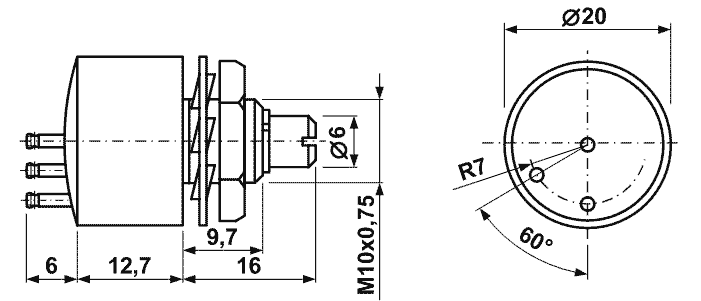 WI1016-1, Серия WI1016, Резисторы переменные/подстроечные