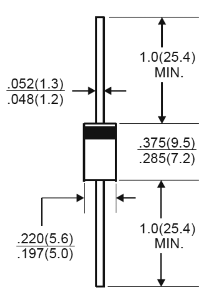 Быстродействующий ключевой диод 400V / 3.0A / 150нс  в корпусе DO-27