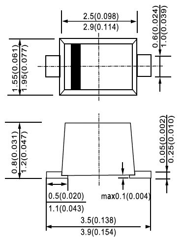Диод выпрямительный общего назначения 50V / 1A для поверхностного (SMD) монтажа в корпусе SOD-123FL